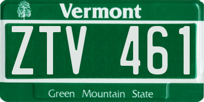 VT license plate ZTV461