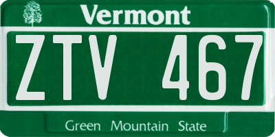 VT license plate ZTV467