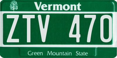 VT license plate ZTV470