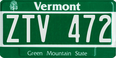 VT license plate ZTV472