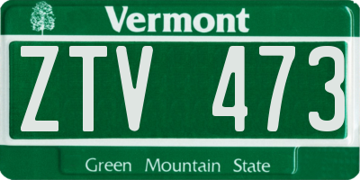 VT license plate ZTV473