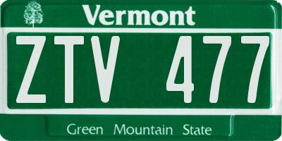 VT license plate ZTV477
