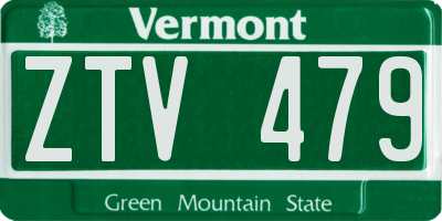 VT license plate ZTV479