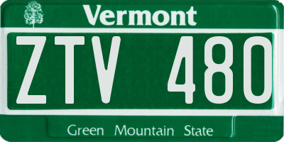 VT license plate ZTV480