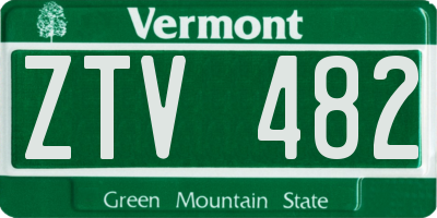 VT license plate ZTV482