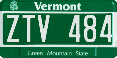 VT license plate ZTV484