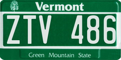 VT license plate ZTV486