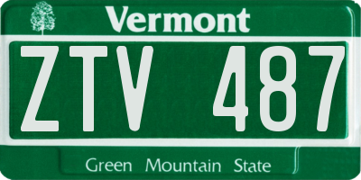 VT license plate ZTV487