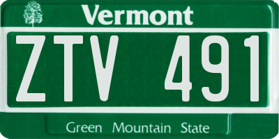 VT license plate ZTV491