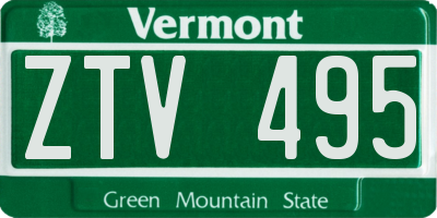 VT license plate ZTV495
