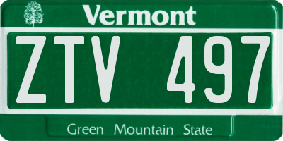 VT license plate ZTV497