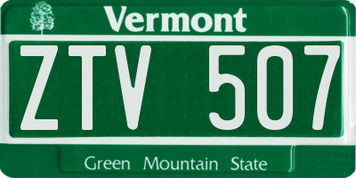 VT license plate ZTV507