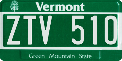 VT license plate ZTV510