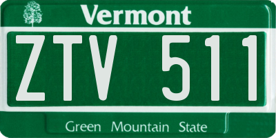 VT license plate ZTV511