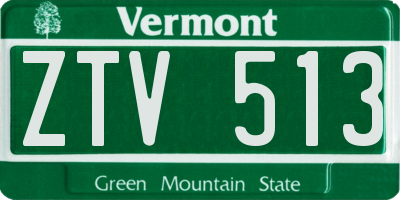 VT license plate ZTV513