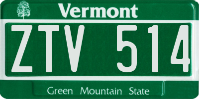 VT license plate ZTV514