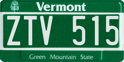 VT license plate ZTV515