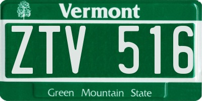 VT license plate ZTV516