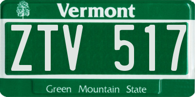 VT license plate ZTV517