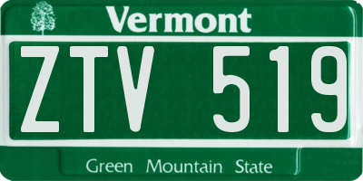 VT license plate ZTV519