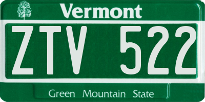 VT license plate ZTV522