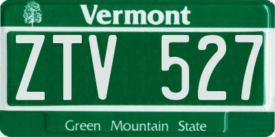 VT license plate ZTV527