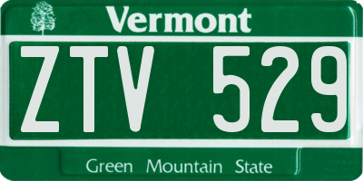 VT license plate ZTV529