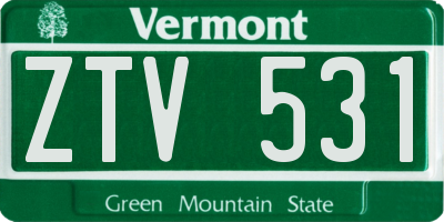 VT license plate ZTV531