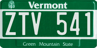 VT license plate ZTV541