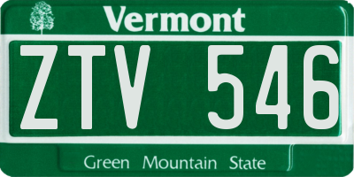 VT license plate ZTV546