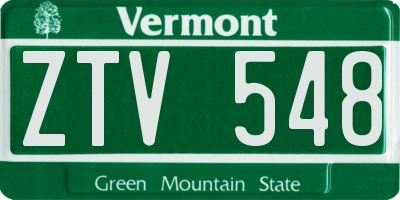 VT license plate ZTV548