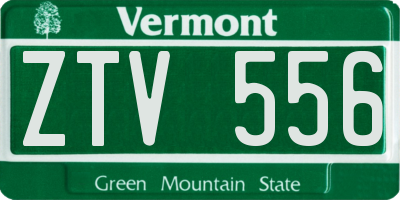 VT license plate ZTV556