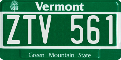VT license plate ZTV561