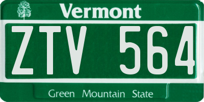 VT license plate ZTV564