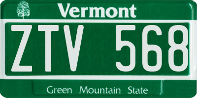 VT license plate ZTV568