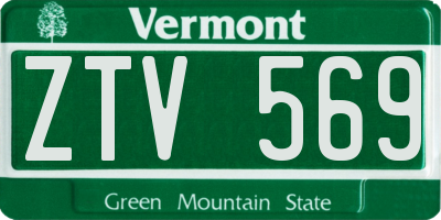 VT license plate ZTV569