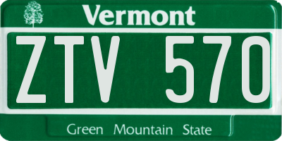 VT license plate ZTV570