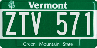 VT license plate ZTV571
