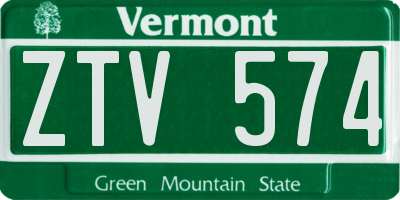 VT license plate ZTV574