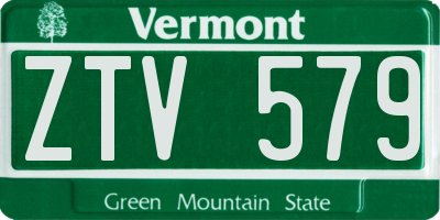 VT license plate ZTV579