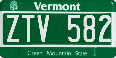 VT license plate ZTV582