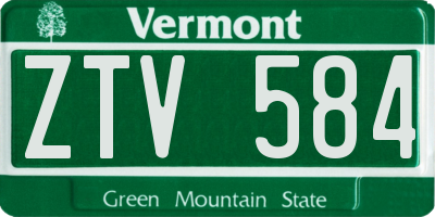 VT license plate ZTV584