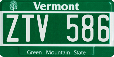 VT license plate ZTV586
