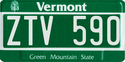 VT license plate ZTV590
