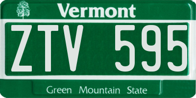 VT license plate ZTV595