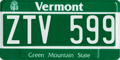 VT license plate ZTV599