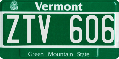 VT license plate ZTV606