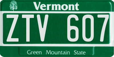 VT license plate ZTV607