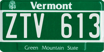 VT license plate ZTV613