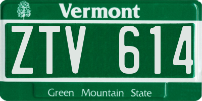 VT license plate ZTV614